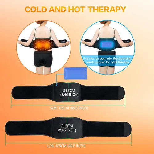 Miniatura 6 de Soporte de espalda calentado para mujeres con dolor de espalda baja, almohadilla térmica inalámbrica recargable de 5 V 10000 mAh masajeador