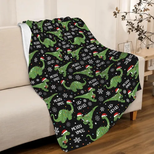 Miniatura 2 de Regalos de Mantas de Dinosaurio de Navidad Súper Suaves y Ligeras de Franela para Niños, Adultos, Adecuadas para Sofá, Cama, Campamento, Viajes