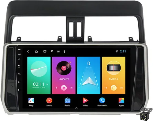 Android 11 Estéreo del coche para Toyota Land Cruiser Prado 150 2017 2018 Radio del coche 9 ''reproductor multimedia con navegación GPS WiFi