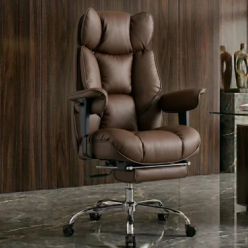 Miniatura 15 de Efomao Silla de oficina grande y alta de 400 libras, silla de escritorio reclinable resistente con reposapiés, silla ejecutiva de piel sintética