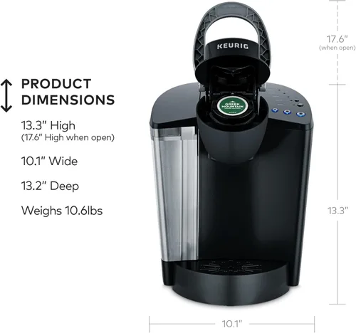 Miniatura 4 de Keurig K-Classic - Cafetera de cápsulas K-Cup de una sola porción, con 3 tamaños de preparación, depósito extraíble de 48 onzas, color negro