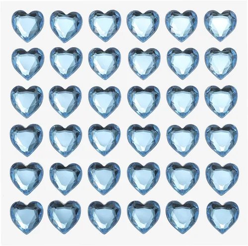 Miniatura 12 de MECCANIXITY 144 calcomanías autoadhesivas de diamantes de imitación de corazón de 0.394 pulgadas para maquillaje de San Valentín, artes y Azul