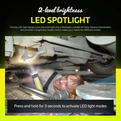 Miniatura 6 de WARSUN - Luz de trabajo LED COB recargable, magnética, manos libres con gancho, IPX4 impermeable para reparación de garaje, regalos para hombres