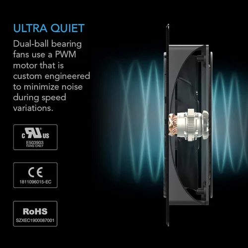 Miniatura 4 de AC Infinity AIRPLATE T8, sistema silencioso de refrigeración doble ventilador de 6" con control de termostato, para gabinetes AV de cine en casa
