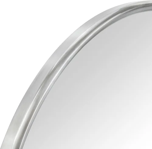 Miniatura 4 de TEHOME - Espejo de tocador de baño pivotante ovalado de níquel cepillado en metal, espejos de tocador inclinables para pared, 22.99 x 24 pulgadas