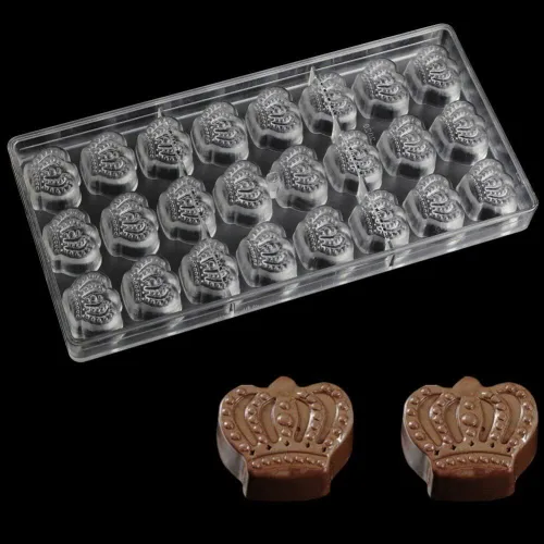 Miniatura 2 de Moldes de chocolate de policarbonato en forma de corona transparente 3D chocolate Herramientas de decoración de confitería Chocolate Herramientas