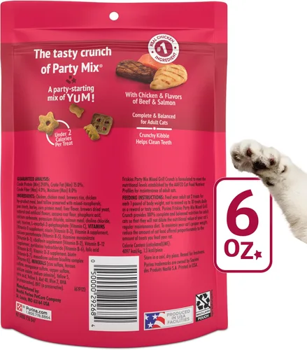 Miniatura 7 de Purina Friskies Made in USA Facilities - Golosinas para gatos, mezcla de fiesta mixta para parrilla, (6) bolsas de 6 onzas