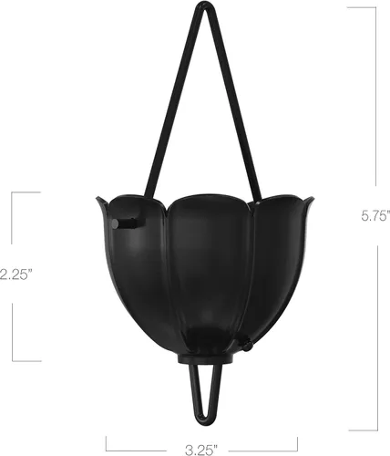 Miniatura 9 de Rain Chains Direct - Cadena de lluvia de tulipán - 8.5 pies - Aluminio recubierto de polvo negro - Cadenas de lluvia premium para canalones