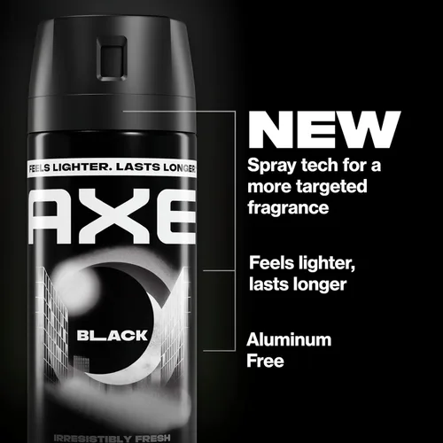 Miniatura 5 de AXE Body Spray 4 unidades, color negro, 48 horas, sin aluminio fresco, 2.9 onzas