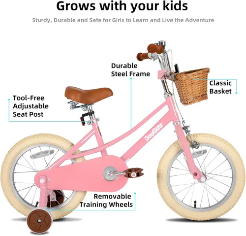 Miniatura 2 de JOYSTAR Fantasy Girls Bike for 2-12 Years Old Toddlers and Kids, 12" 14" 16" 18“ 20" Retro Style Kids Bike with Training Wheels