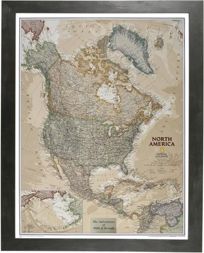 Miniatura 10 de Push Pin Travel Maps Pósteres e impresiones personalizables – Gris granero – Mapa de pines enmarcado personalizado, llega listo para colgar con 150