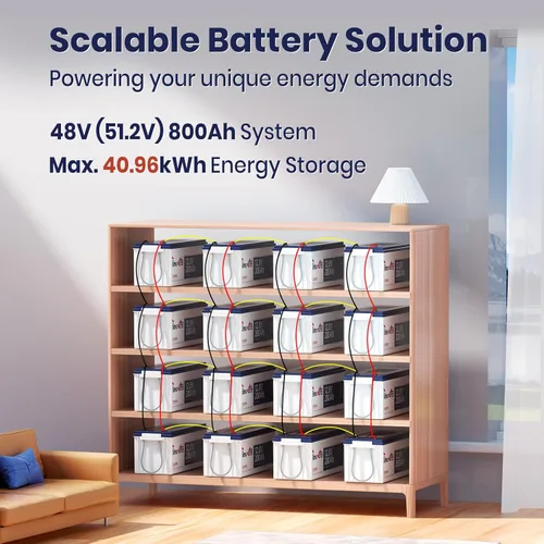 Miniatura 5 de Timeusb Batería de litio LiFePO4 de 12 V/200 Ah, batería recargable de ciclo profundo de 2560 Wh para vehículos marinos/RV con BMS de 100 A