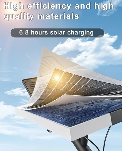 Miniatura 6 de JAYNLT Y-9000W Luces solares de calle al aire libre, 6500 K de alto lumen solar de estacionamiento luces comerciales, grandes luces de inundación