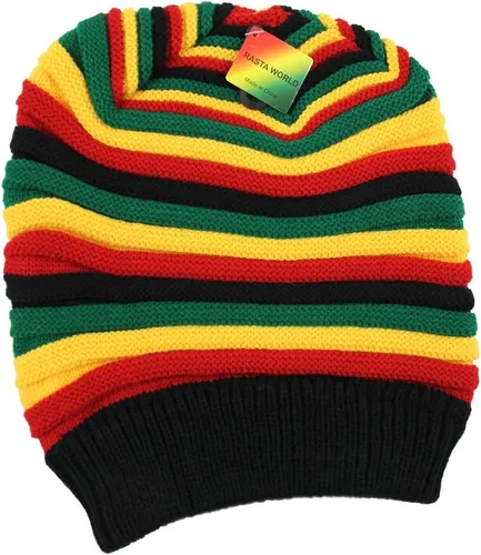 Miniatura 4 de RW Gorro clásico Rasta Slinky para hombre, negro/rasta, talla única, Negro/Rasta