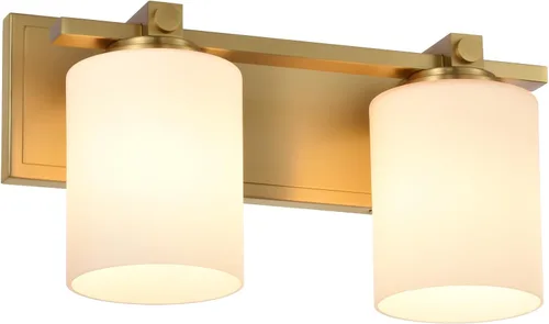 Miniatura 14 de Aplique de pared de 1 luz, elegante iluminación de pared en níquel cepillado, 1 luz de transición para tocador de baño con pantalla de vidrio opal