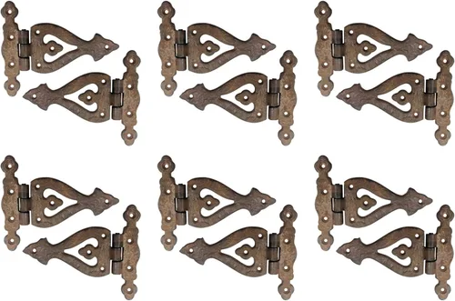 Miniatura 37 de Adonai Hardware Alleluia - Bisagras delanteras de hierro fundido antiguo (3.2 pulgadas x 10 unidades, negro mate) para puertas de granero, puertas