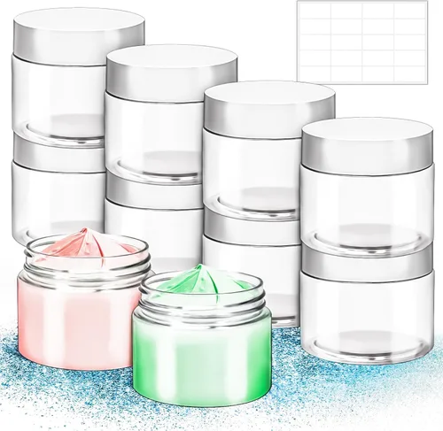 Miniatura 17 de Paquete de 10 tarros de plástico de 4 onzas con tapas, recipientes redondos de 4.2 fl oz para cosméticos, tarros de maquillaje, tarro