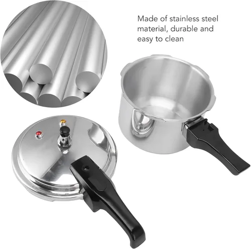 Miniatura 5 de Olla a presión de aleación de aluminio de 3 litros, olla de presión pequeña de presión inferior de 7.1 in para cocina de inducción de estufa de gas
