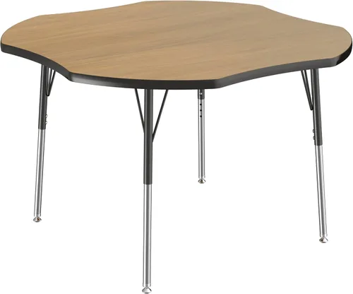 Miniatura 44 de FDP Clover Mesa de Actividades Escolar y de Oficina (48 x 48 pulgadas), patas estándar con deslizadores giratorios para entornos de asientos