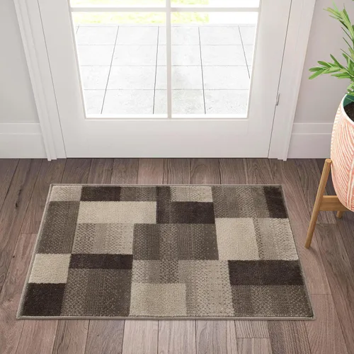 Miniatura 25 de Superior alfombra de área de la colección diseñador Clifton, 8 mm de altura de apilado, con respaldo de yute, diseño geométrico contemporáneo, Beige