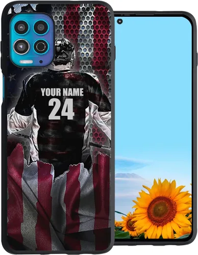 Miniatura 16 de Fundas de teléfono con número de nombre personalizado, diseño de bandera de Estados Unidos, para Galaxy A16/A15/A25/A14/A54/A53 Béisbol