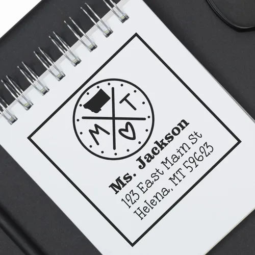 Miniatura 68 de Sello entintado moderno con nombre y dirección del estado de Alabama – Sello de dirección de devolución personalizado para invitaciones de despedida
