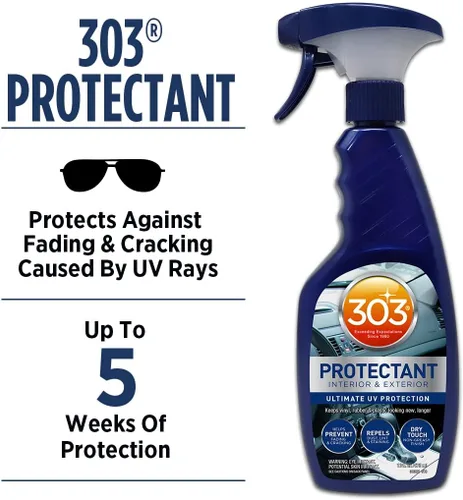 Miniatura 2 de 303 Products Spray protector automotriz, protección UV para interior y exterior del automóvil, protege vinilo, plástico y goma, repele el polvo