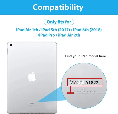 Miniatura 2 de Gshine Funda para iPad de 6ª generación, iPad 9.7 de 5ª generación 2018/2017, funda protectora de cuerpo completo resistente a prueba de golpes