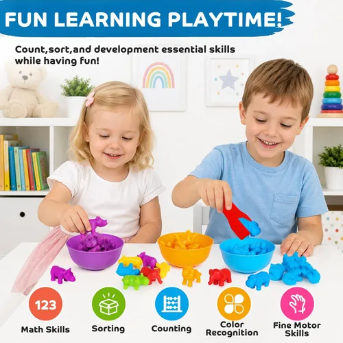 Miniatura 2 de Juguetes Montessori de conteo de animales para niños de 3 a 8 años - Actividades de aprendizaje preescolar con juegos matemáticos sensoriales