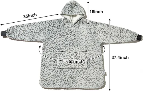 Miniatura 6 de Krifey Manta con capucha de sherpa de gran tamaño como regalo de cumpleaños para mamá, mujer, novia, hombre, acogedora sudadera con bolsillo gigante