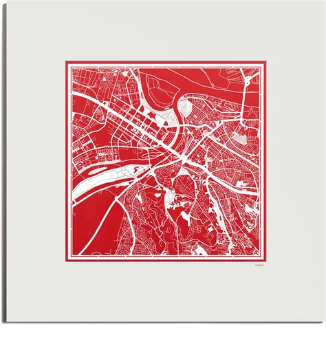 Miniatura 132 de O3 Design Studio Mapa de corte de papel Madrid negro mate de 20 x 20 pulgadas