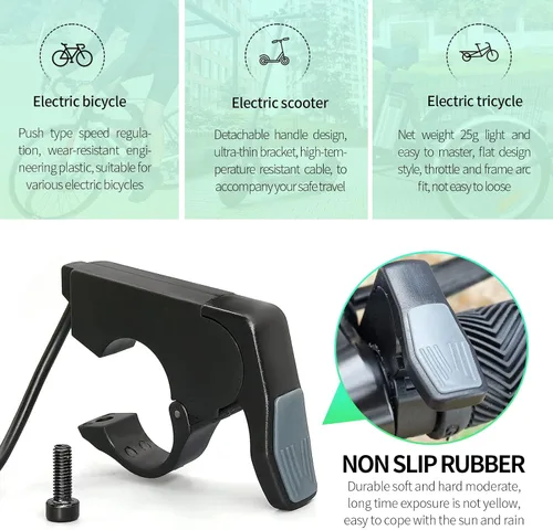 Miniatura 6 de Bicicleta eléctrica 3pin hembra pulgar acelerador amarillo impermeable enchufe acelerador para BBS01 BBS02 BBSHD motor medio Accesorios de bicicleta