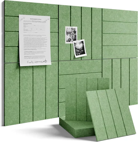 Miniatura 40 de Tablero de anuncios de fieltro grande de 36 x 24 pulgadas, alternativa al tablero de corcho – Paquete de 6 con 40 pestañas adhesivas extraíbles