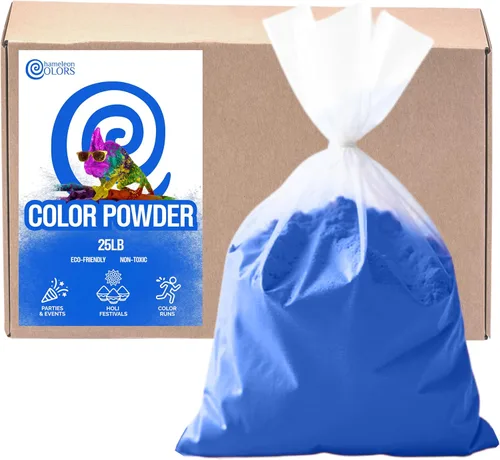 Miniatura 12 de Chameleon Colors Polvo de color de 25 libras, 1 paquete, color aguamarina vibrante, para 15-20 personas, apto para niños, no tóxico y sin gluten