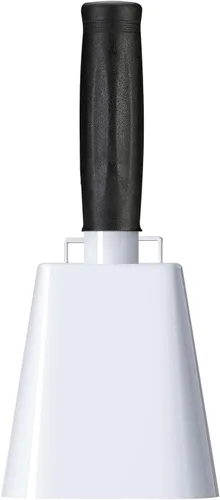 Miniatura 12 de Campana de vaca de acero de 8 pulgadas con asa, campana para hacer ruido, campana de llamada de mano fuerte para eventos deportivos, fútbol, fútbol