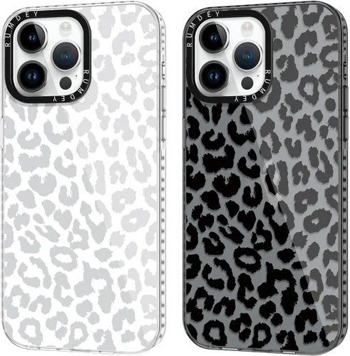 Miniatura 56 de Pack de 2 Fundas con Estampado de Guepardo para Apple iPhone 13 / iPhone 14 de 6.1 Pulgadas, Funda Transparente Linda Coquette con Patrones