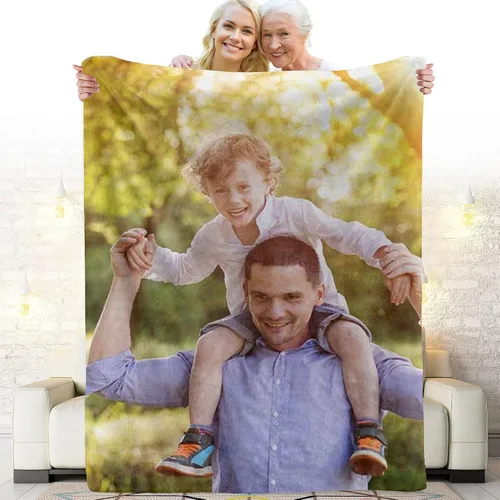 Manta de fotos personalizada, manta con fotos personalizadas, manta personalizada, imprime tus propias fotos y texto en manta para cumpleaños