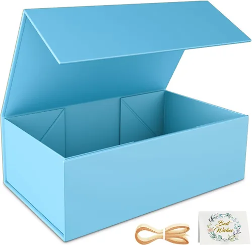 Miniatura 22 de RYDDOY Caja de Regalo Negra, 9.5x6x3'' Cajas de Regalo para Regalos con Tapas Cierre Magnético Rectangular Plegable para Caja de Propuesta