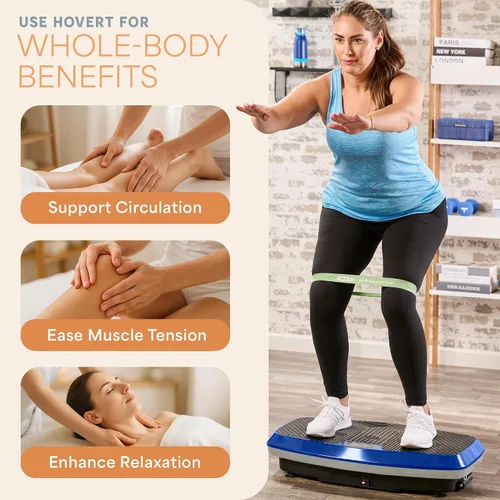 Miniatura 10 de Lifepro Vibration Plate Exercise Machine for Lymphatic Drainage — Whole Body Vibration Platform with Resistance Bands for Home Workout — Low-Impact