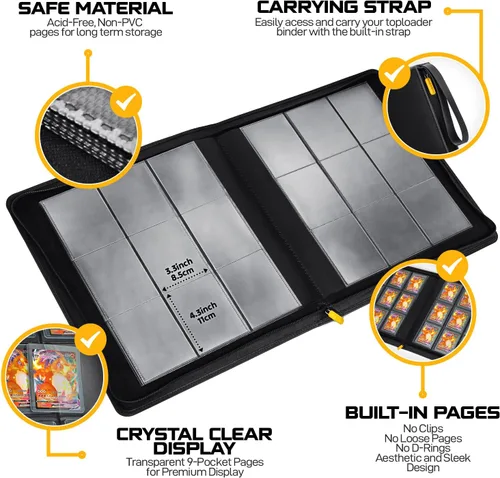 Miniatura 4 de X PRO Carpeta de tarjetas de carga superior, compatible con fundas de tarjetas de carga superior, se adapta a 252 20 cargadores premium incluidos