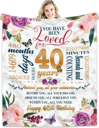 Miniatura 8 de Manta de Regalo de Cumpleaños 80 para Mujeres 50*60, Ideas de Regalo de 80 Cumpleaños Feliz, Decoraciones de 80 Cumpleaños, Regalos para Mujeres que