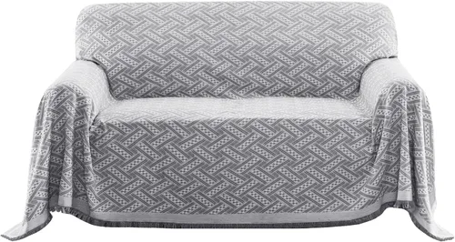 Miniatura 12 de Turquoize - Funda para sofá de algodón de color gris, protector para sofá, funda para sofás, fundas para sofá seccional lavables para perros