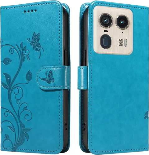Miniatura 99 de Funda para Motorola Moto E22/E22i, piel sintética, con tarjetero y correa para la muñeca, a prueba de golpes, funda magnética para Motorola Moto Rojo