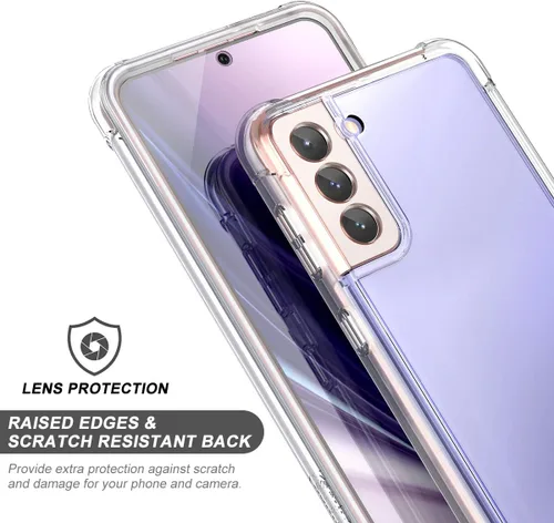 Miniatura 5 de SURITCH Funda transparente para Samsung Galaxy S21+ Plus de 6.7 pulgadas, [protector de pantalla integrado] carcasa rígida protectora de cuerpo