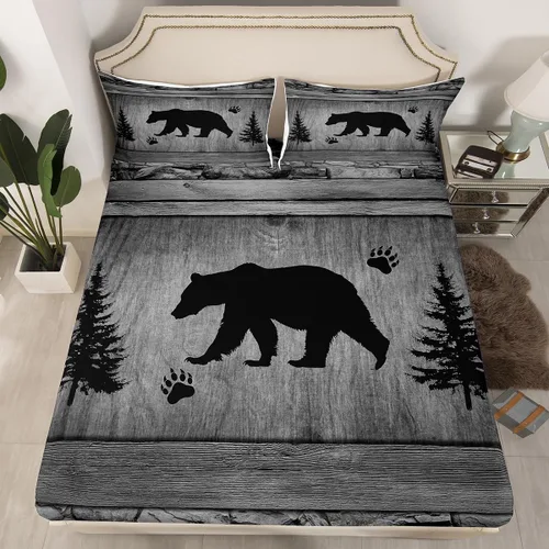 Miniatura 9 de Manfei Juego de sábana bajera de camuflaje de animales marinos, 2 piezas, diseño de camuflaje de tiburones y ballenas, con 1 funda de almohada