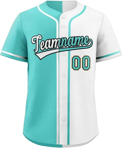 Miniatura 36 de Camiseta de béisbol dividida personalizada con botones y número de nombre cosido personalizado para hombres/mujeres/niños