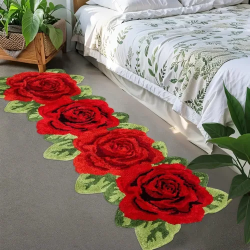 Miniatura 27 de USTIDE Alfombra de girasol esponjosa, alfombra suave y lanuda de flores, hecha a mano, alfombras modernas, lavables, para sala de estar, lavandería
