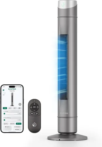 Miniatura 62 de ZAFRO Ventilador de torre inteligente para dormitorio, ventilador de torre oscilante de 120°, 28 pies/s de alta velocidad, 12 velocidades, 4 modos