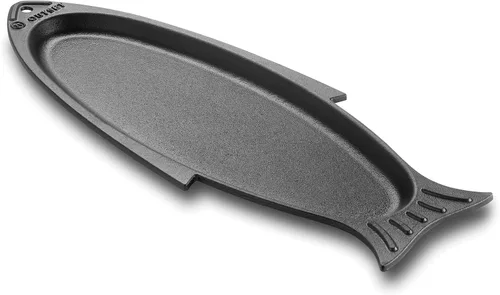 Miniatura 4 de Outset 76376 Sartén Parrilla y para Servir de Hierro Fundido con Forma de Pez, Negro, 18.9 x 7.28 x 0.98 pulgadas