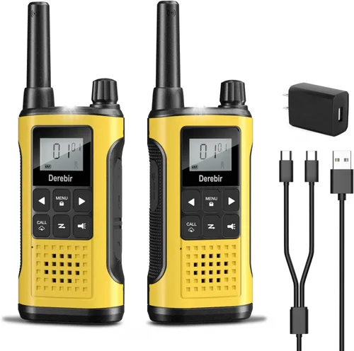 Miniatura 11 de Walkie Talkies para adultos, paquete de 2, walkie talkies recargables de largo alcance, 22 canales FRS, radios de 2 vías con alerta meteorológica